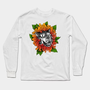 tiger + flower Long Sleeve T-Shirt